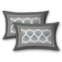 Hand Block Printed Cotton King Size Bedsheet With 2 Pillow Covers, 90 X 108 Inches, White | Good For Villas, Guest Houses, & Daily Home Use