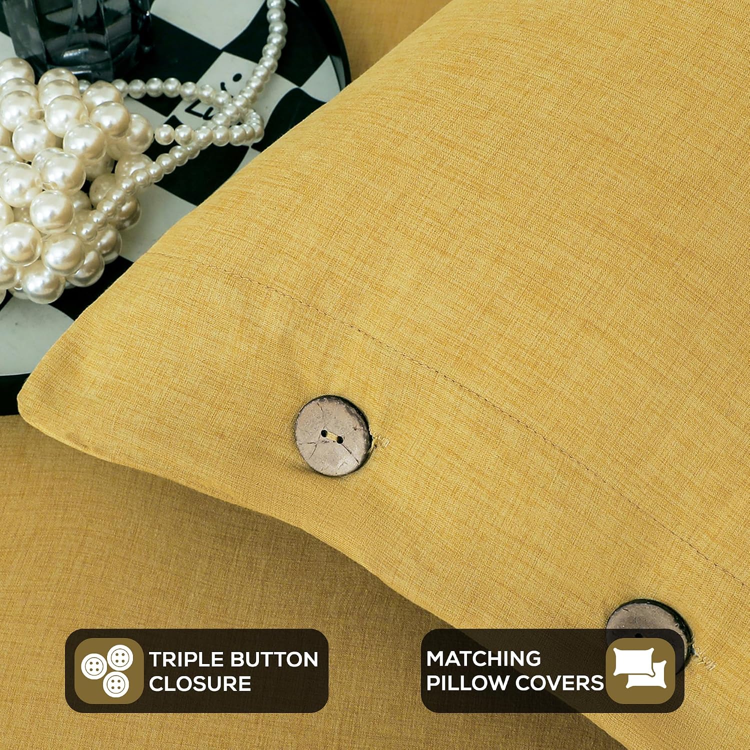 Soft Bedsheet For King Size Bed With 2 Matching Pillow Cover | 98 X 106 Inches, Mustard | Skin-Friendly Touch & Lasting Comfort - Soft & Breathable