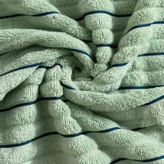 Spaces 100% Cotton Bath Towel 600 Gsm | High Loft Ribbed Texture High Absorbency Cotton Bath Towels (Light Green)