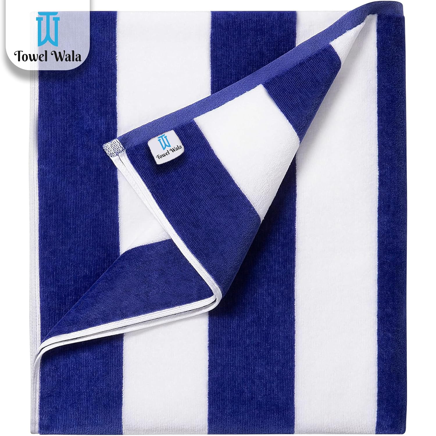 Towel Wala Striped Soft Turkish Cotton Large Bath Towel 450 Gsm | For Men & Women, Hotel Pool Towel, Perfect For Beach Spa & Swimming