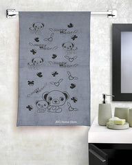 Jbg Home Store Kids Bath Towel 500 Gsm | Premium Microfiber Quick Drying Towels For Babies, Cartoon Print Wash Dry Cloth Towel (Peach & Grey Bear) - 2 Pcs
