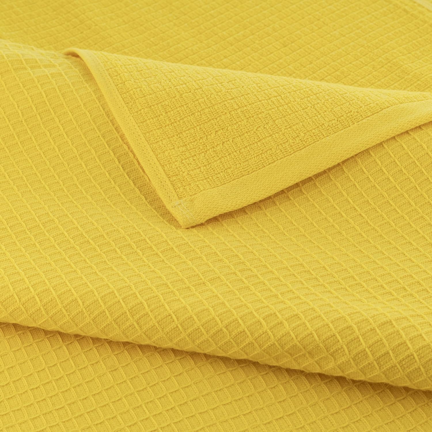 Casa Copenhagen Egyptian Cotton Waffle Large Size Bath Towel 500 Gsm (Butter Yellow)