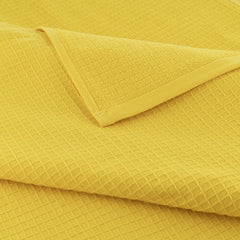 Casa Copenhagen Egyptian Cotton Waffle Large Size Bath Towel 500 Gsm (Butter Yellow)