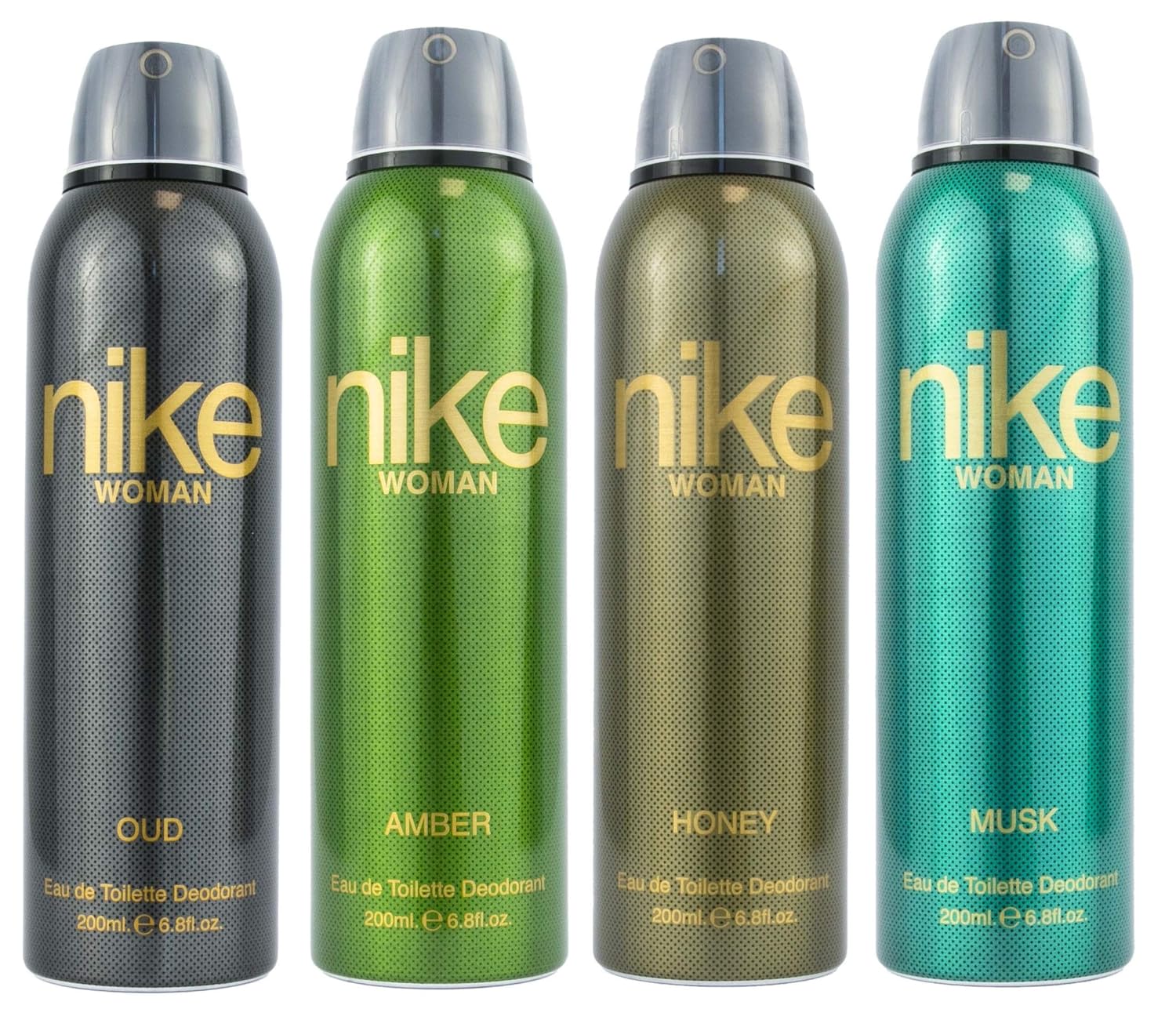 Nike Oud + Amber + Honey & Musk Eau De Toilette Deodorant Spray 800ml 27.0 Fl.oz. Pack Of 4 | Perfect Aniverssary Gift For Wife