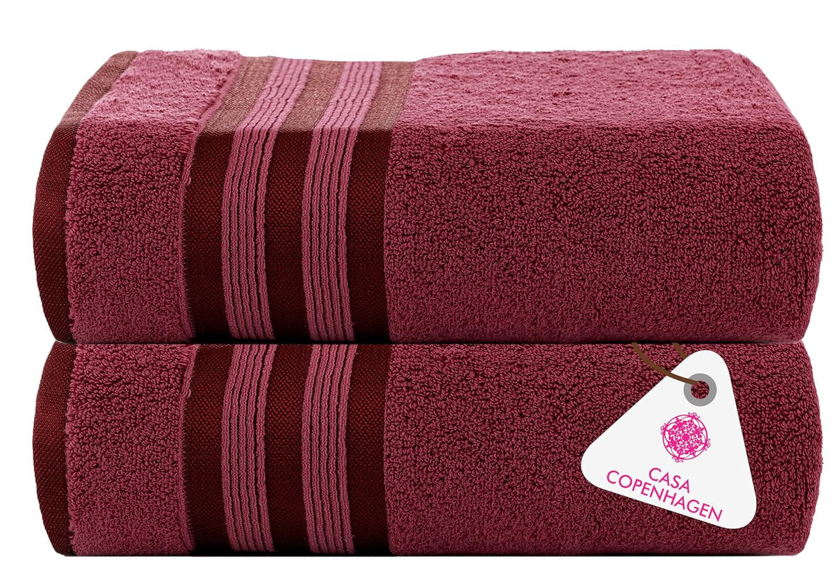 Casa Copenhagen Egyptian Cotton Exotic Hand Towel 400 Gsm (Burgundy)- 2 Pcs