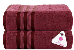 Casa Copenhagen Egyptian Cotton Exotic Hand Towel 400 Gsm (Burgundy)- 2 Pcs