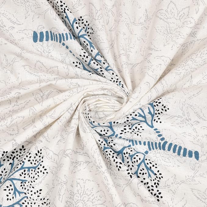 Hand Block Printed Cotton King Size Bedsheet With 2 Pillow Covers, 90 X 108 Inches, Light Grey | Good For Villas, Guest Houses, & Daily Home Use