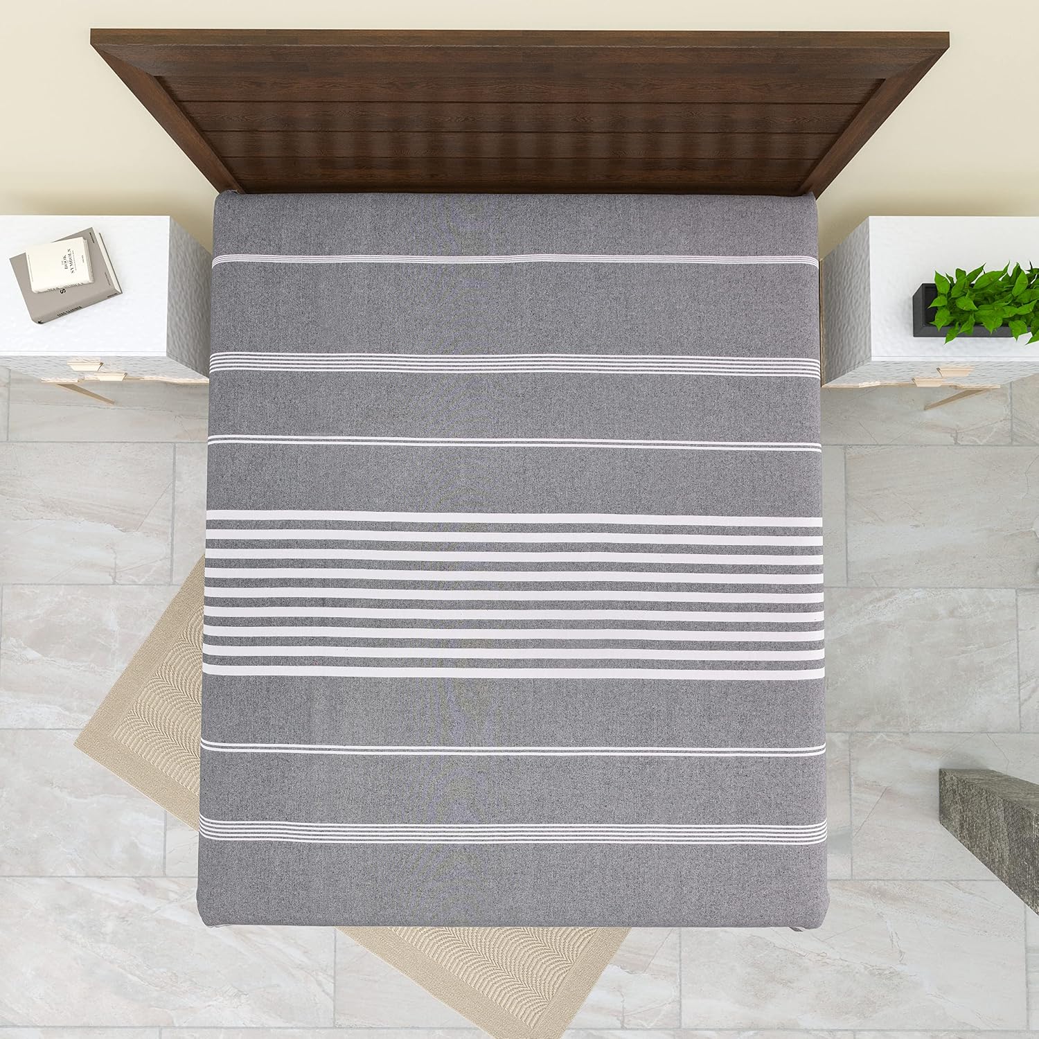 100% Cotton Double Bedsheet With Two Pillow Cover - Queen Size 90 X 100 Inches, Grey | Handloom Cotton Bedsheets For Double Bed | All Season Comfort