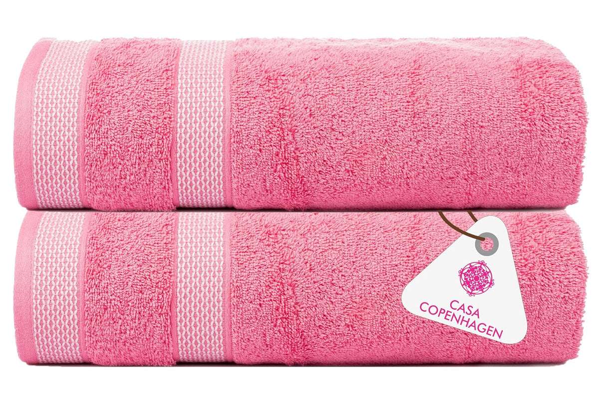 Casa Copenhagen Egyptian Cotton Exotic Hand Towel 400 Gsm (Pink)- 2 Pcs