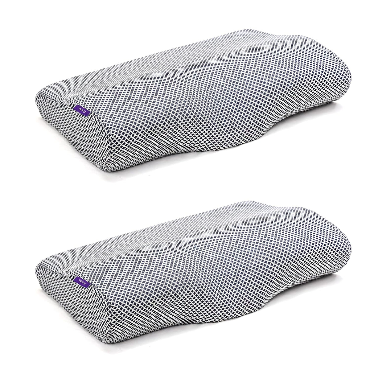 Ultimate Contour Cervical Neck Pillow, For Pain Relief Sleep, Grey Mesh Color | Improves Posture, Neck Cushion With Ultra Responsive Memory Foam & Skin Friendly Cover - Pack Of 2