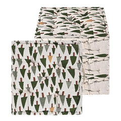 Soft & Comfortable Cotton Chair Cushion Pillow For Sitting, Tree Print - Green | Pillow For Office Work & Posture Support | Sitting Cushion & Back Rest For Chair | Pain Relief - Pack Of 4