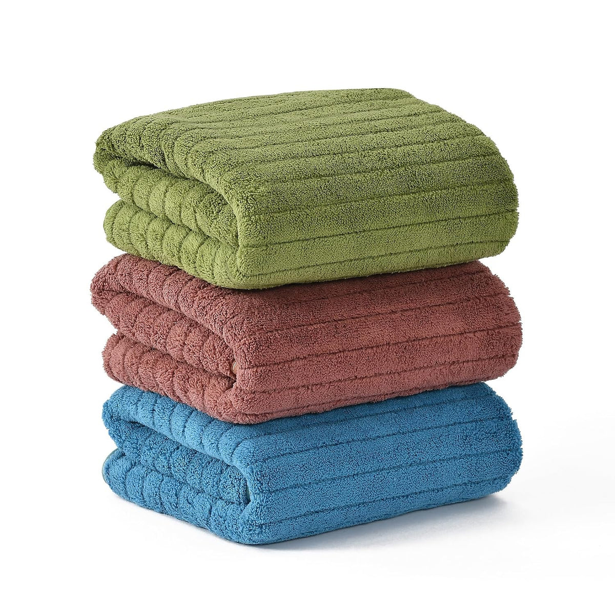 Urbanleaf Stripe Microfiber Hand Towels 320 Gsm | Gym & Workout Towels, Pack Of 3 (Multicolor 3)