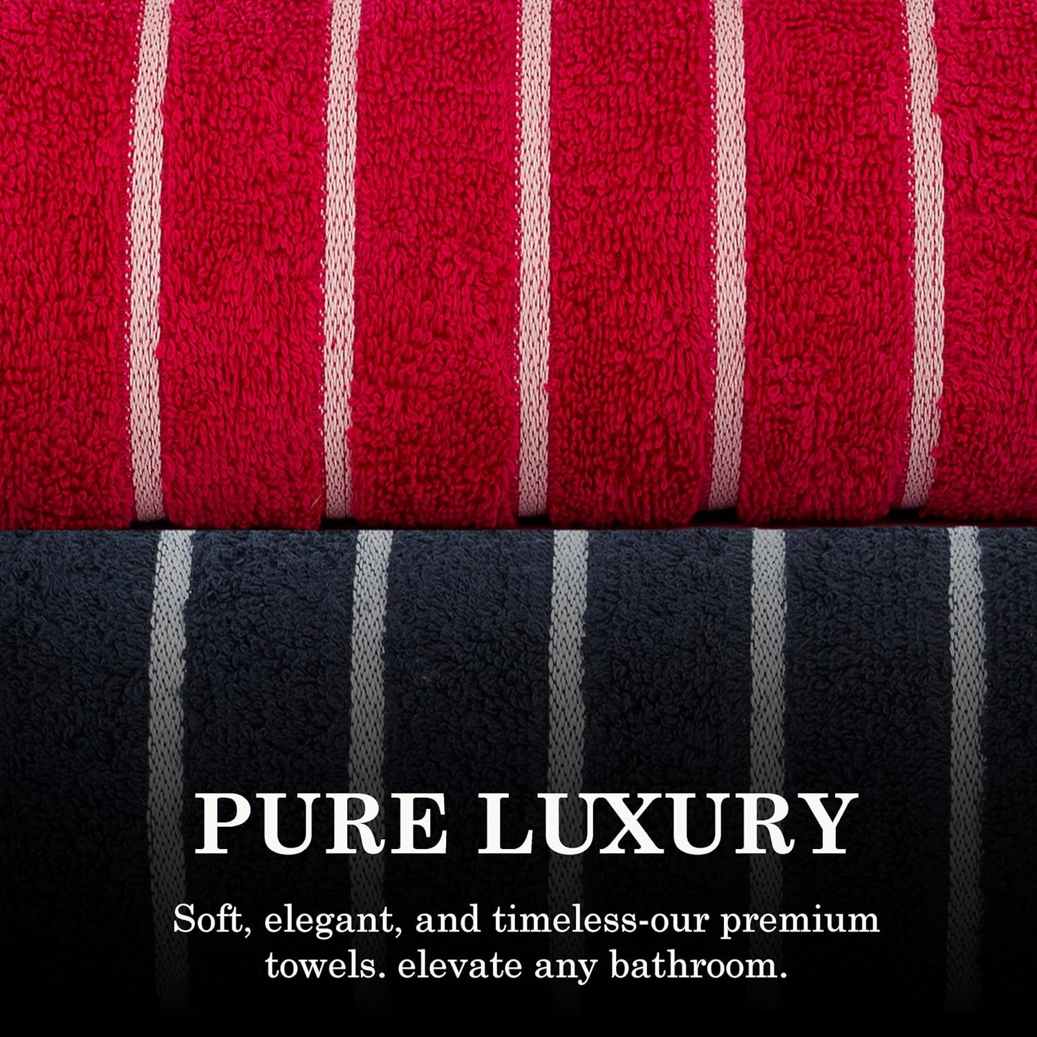 Casa Copenhagen Designed In Denmark Estatic Super Soft 2 Pieces 100% Cotton Large Bath Towel 525 Gsm - Pink & Navy