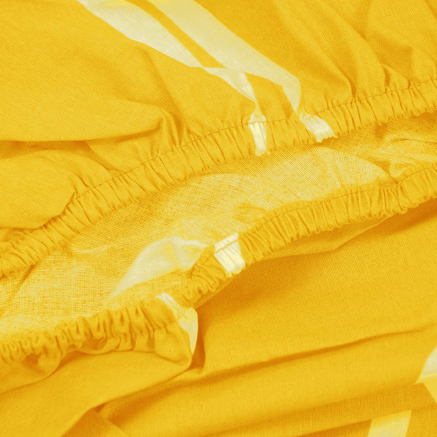 King Size Bedsheet For Double Bed With 2 Pillow Cover - 72 X 78 Inches, Yellow & White | Perfect For Lifestyles & Everyday Use | 144 Thread Count
