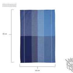 Encasa Xo Cotton Kitchen Towel 340 Gsm | Super Absorbent Tea Towels & Dish Cloths For Washing Up, Drying Dishes & Cleaning | Pack Of 4 (Blue)