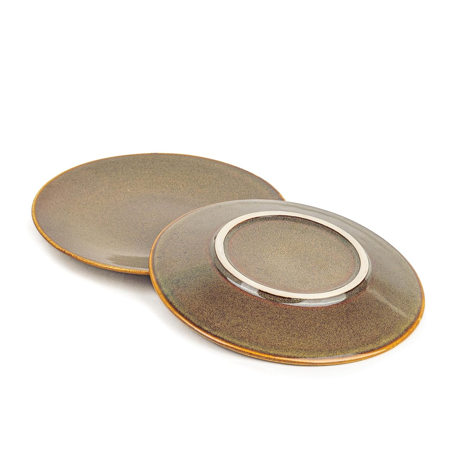 Quarter Plates Set Of 6, Brown Reactive Luxury Series | Stoneware Snacks Plates Set Of 6 | Dessert Plates - Snack Plates | Small Plates With Glossy Finish - Microwave Safe & Dishwasher Safe