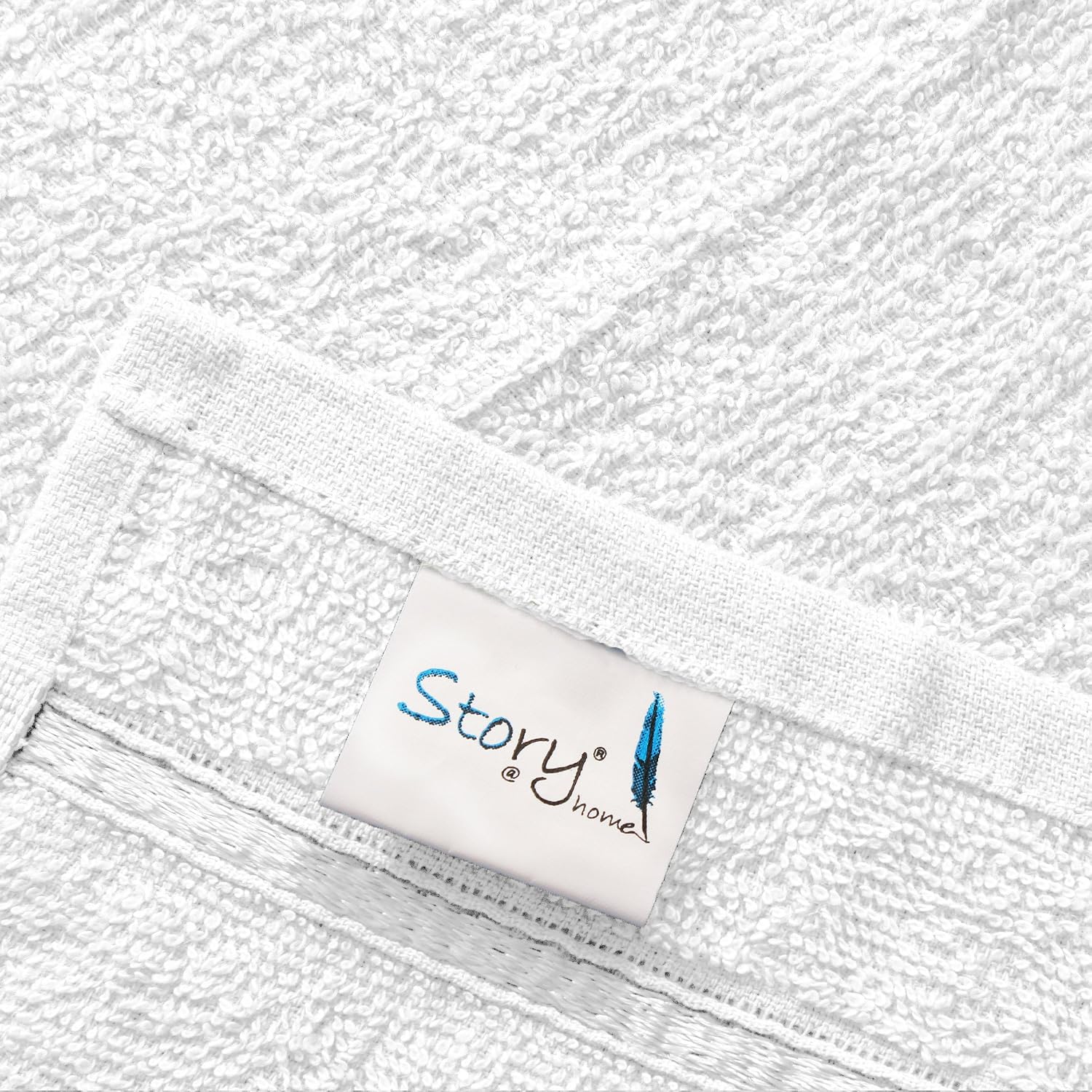 Story@Home 100% Cotton Face Towel 450 Gsm (Pack Of 10)- White