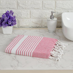 Dolce Casa 100% Cotton Turkish Fouta Towel 400 Gsm | Extra Large Full Size Cotton Bath Towel (Pink)