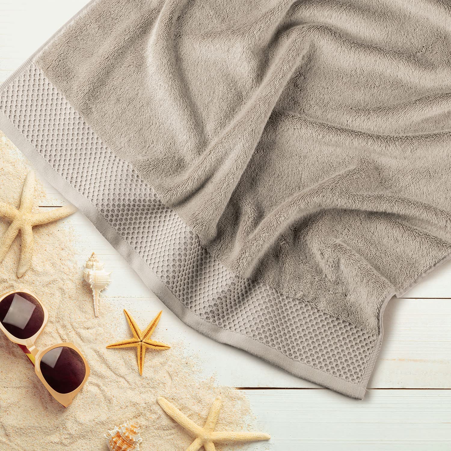 Spread Spain Bath Towels 800 Gsm | Micro Modal Large Size Super Absorbent & Soft Bath Towel (Light Grey)