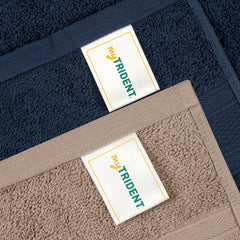 Mytrident Soft Comfort Air Rich 100% Cotton Hand Towel 800 Gsm | Highly Absorbent Towels For Men & Women Hand Towel (Acorn & Navy) - 4 Pcs