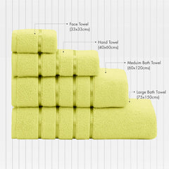 Spread Spain 100% Cotton Bath Towels 600 Gsm | Roman Bath Towel Large Size Soft, Fluffy & Absorbent - Cannry Yellow