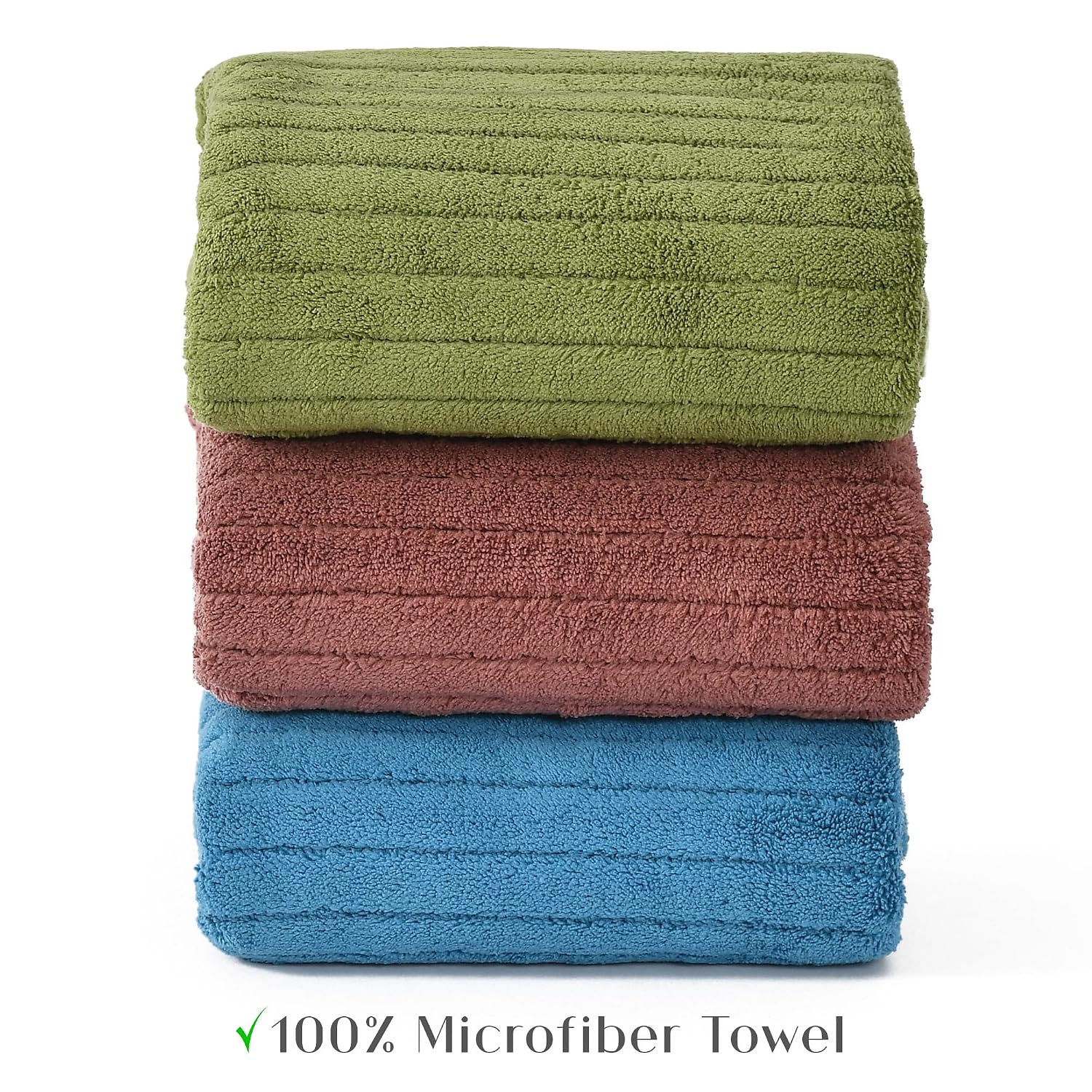 Urbanleaf Stripe Microfiber Hand Towels 320 Gsm | Gym & Workout Towels, Pack Of 3 (Multicolor 3)