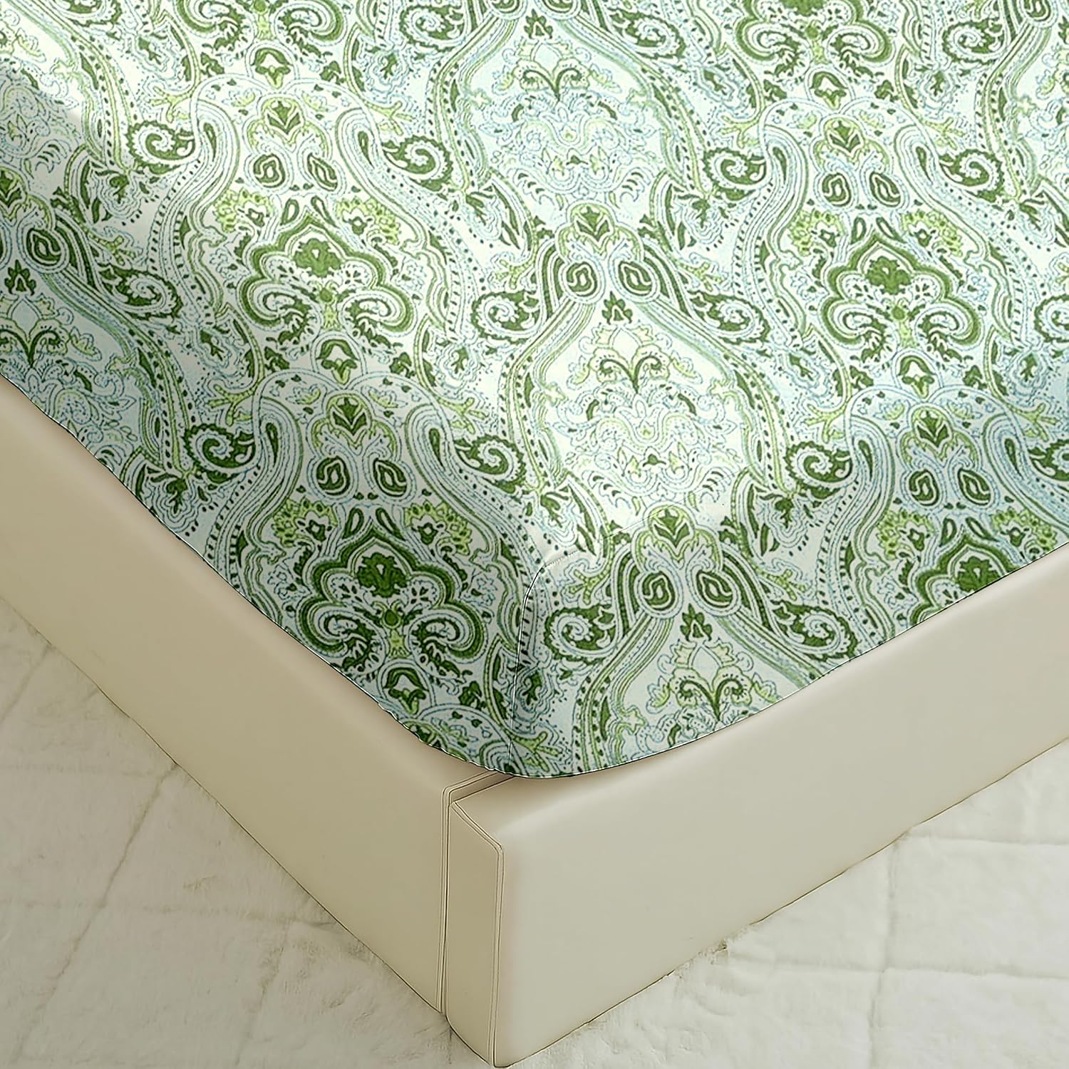 1 Single Bedsheet With One Pillow Covers - 60 X 90 Inches, Fern Green | Soft & Breathable Cotton Bedsheet - Long Lasting & Soft 250 Thread Count Bedsheet