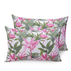 Single Bedsheets With 1 Pillow Cover - 55 X 88 Inches, Flamingo Pink & Green | Soft & Breathable Fabric | Comfortable For Daily Use