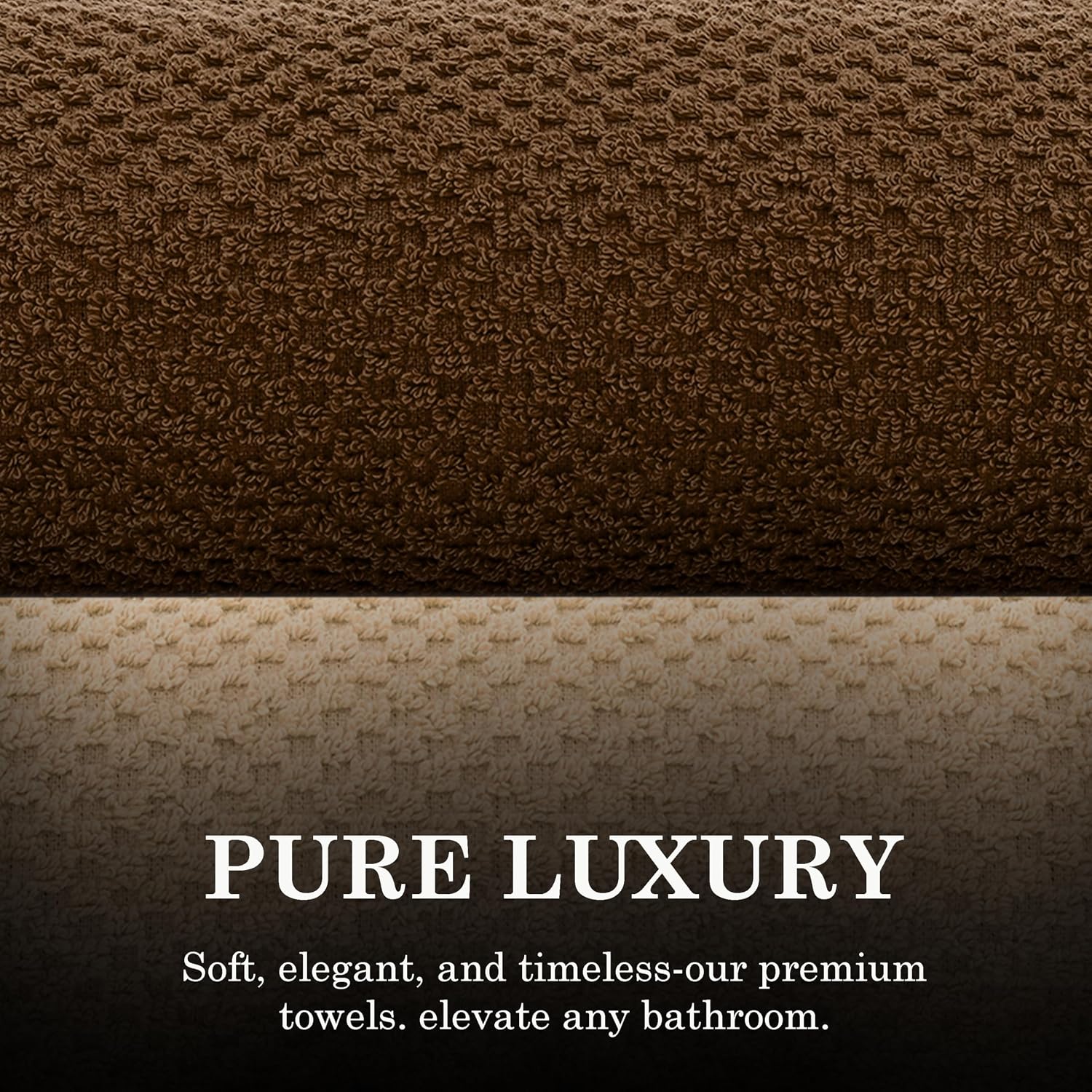 Casa Copenhagen Designed In Denmark Popcorn Super Soft 2 Pieces 100% Cotton Large Bath Towel 525 Gsm - Beige & Brown