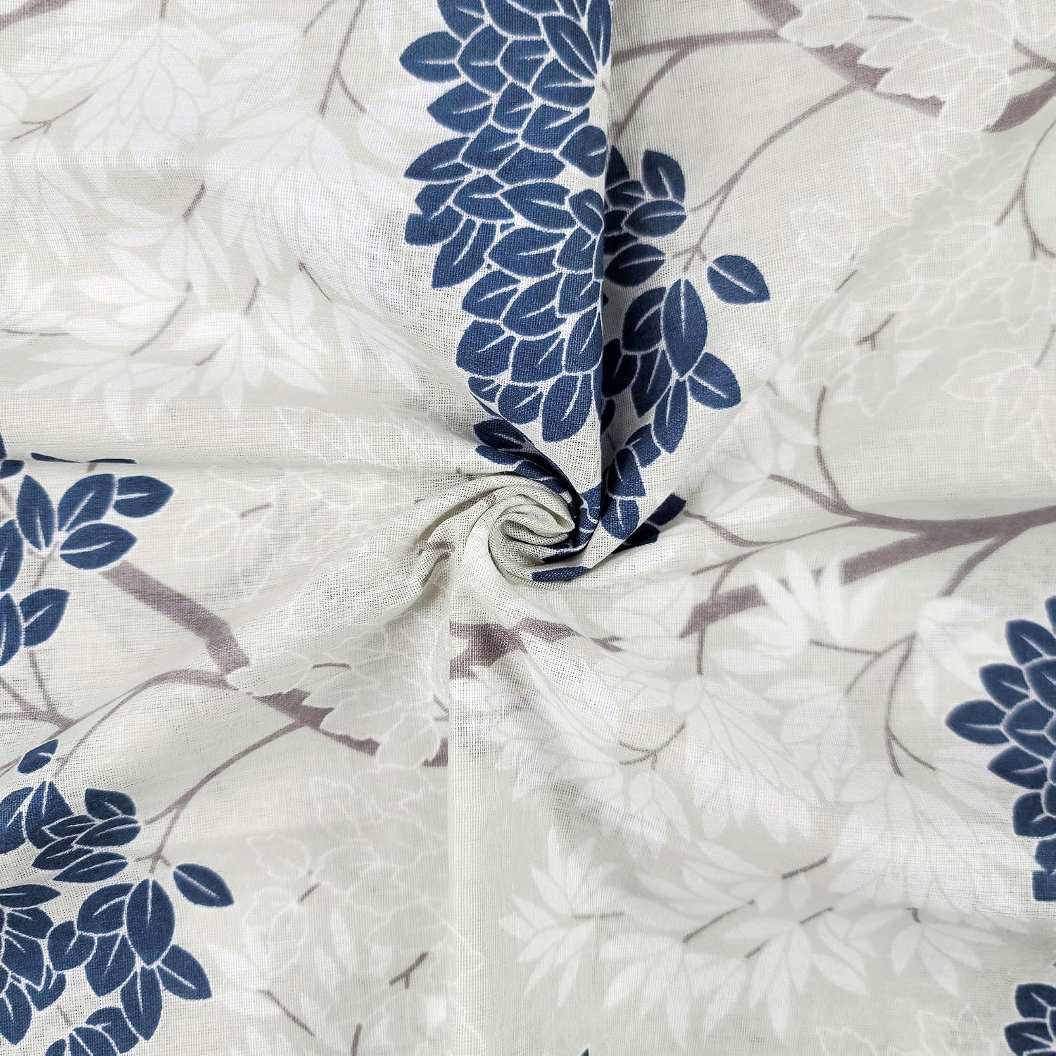 100% Pure Cotton Double Bedsheet For Queen With 2 Pillow Covers - 87 X 100 Inches, Grey & Blue | Soft & Durable For Everyday Use & Bedroom - All Season Comfort
