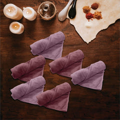 Housse Microfiber Hand Towel 1200 Gsm | Premium Quality Towels Ultra Absorbent & Anti-Bacterial For Gym (Rose Taupe & Nirvana Purple) - Pack Of 6