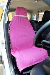 Roman Home Solid Large Luxury All Car Seats & All Office Chair Towel With Tie Knot & Elistick 450 Gsm - (Pink)