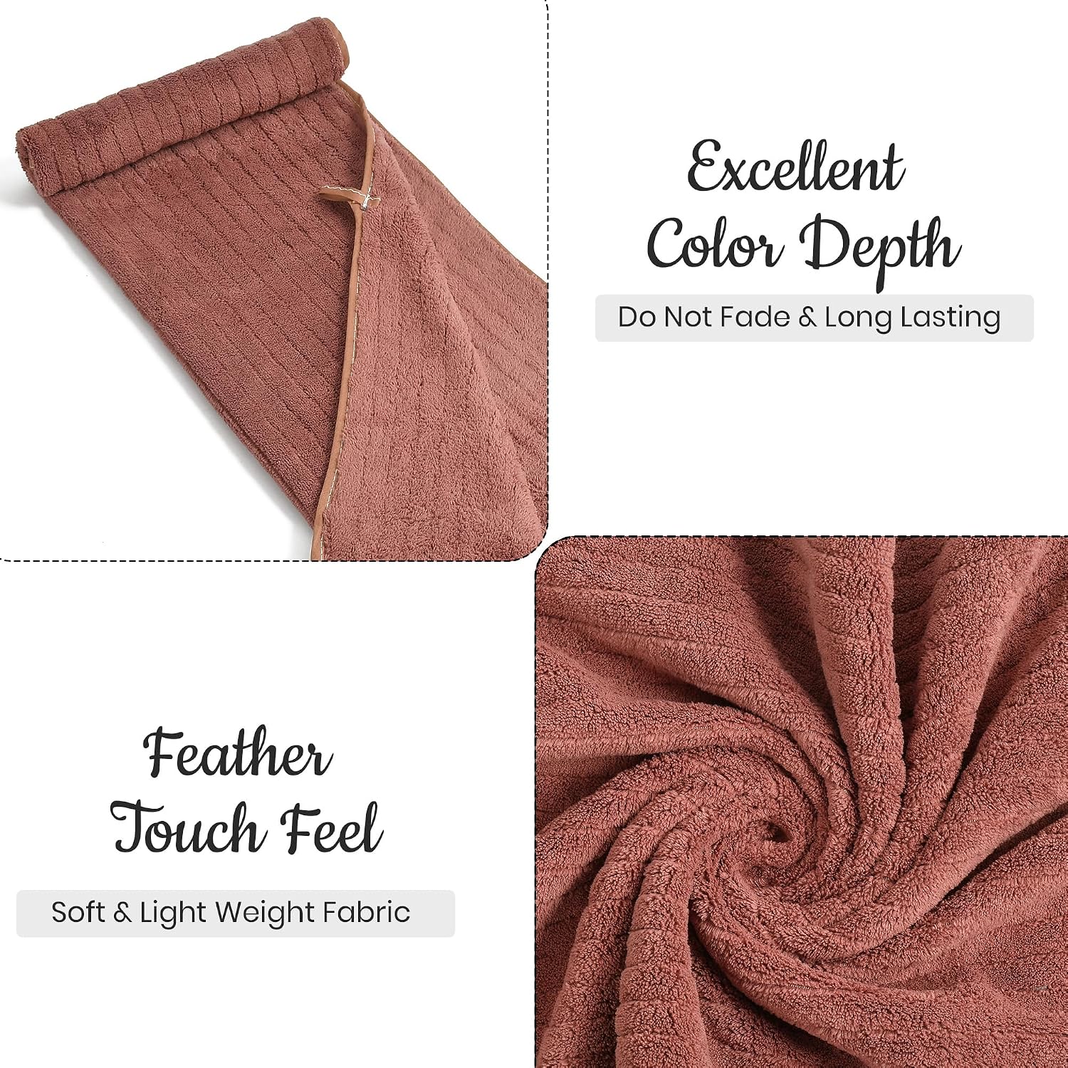 Urbanleaf Microfiber Large Bath Towel 300 Gsm | Quick Dry Super Absorbent Bath Towel For Men & Women (Coral Stripe)