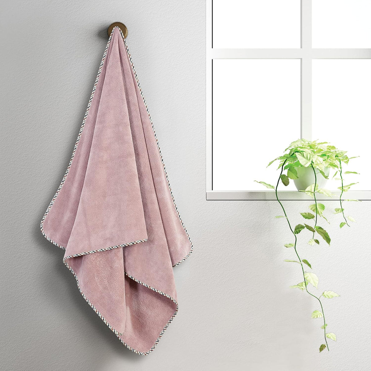 Spread Spain Microfiber Bath Towel 250 Gsm | Bath Towel For Men & Women Extra Soft Plush & High Absorbent | Set of 1 (Rose)