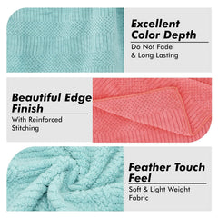 Urbanleaf Microfiber Large Bath Towel 300 Gsm | Quick Dry Super Absorbent - Bath Towel For Men & Women | Light Green & Pink | Pack Of 2