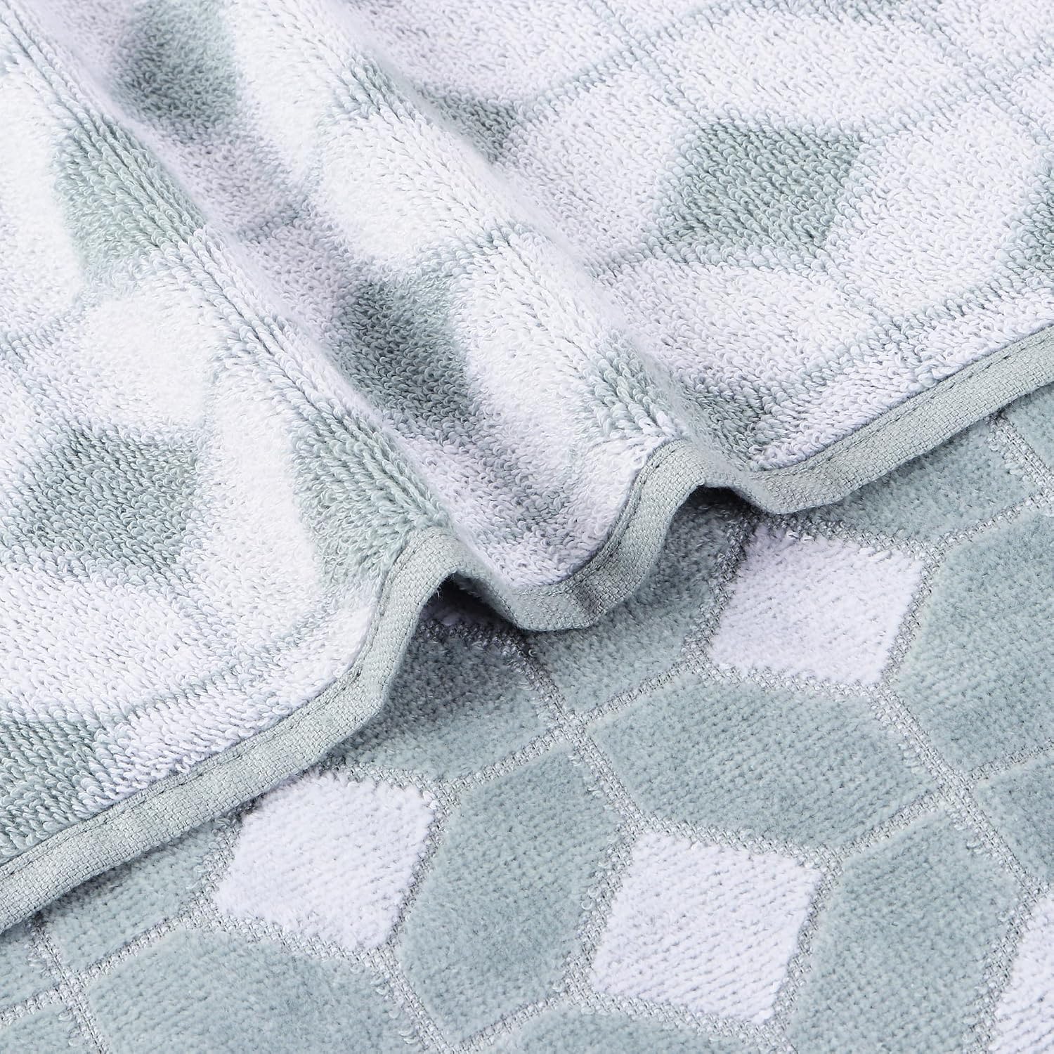 Brodloom Cotton 1 Bath Towel + 2 Hand Towels 950 Gsm | Ultra Soft, Quick Dry & Premium Gift Set Towel (Sage Green)