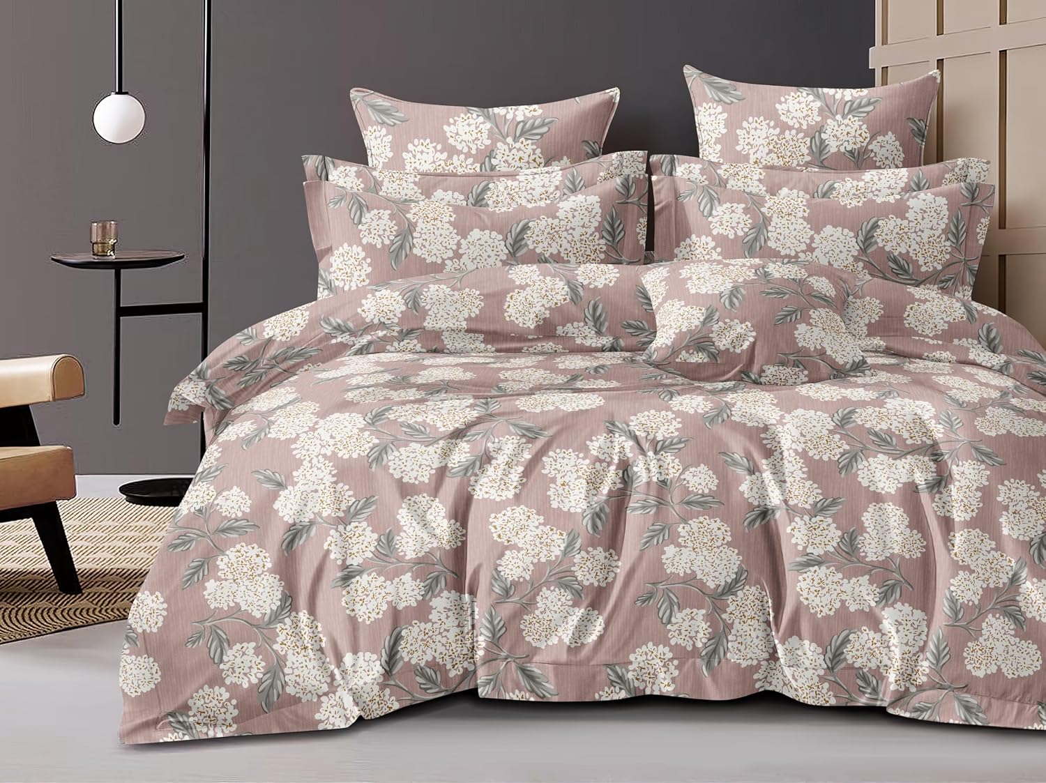 King Size Comforter With 1 King Size Flat Bedsheet & 2 Pillow Cover - (90x100 Inch) Rosy Brown | Perfect Gifts Set Wedding, Anniversary - 4 Pcs Bedding Set