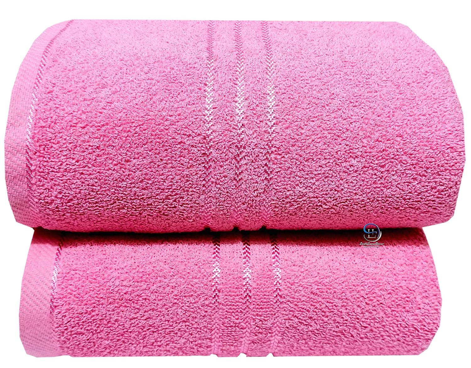 Lush Haven Decor Extra Large Big Men Bath Towel 500 Gsm | 100% Pure Cotton Full Size Xxxl Ultra Soft, Absorbent & Quick Dry Towel (Pink)
