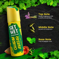 Set Wet Combo Of 3 Deodorant Spray Perfume Cool + Charm + Mischief Avatar For Men 150ml Each 5 Fl.oz.