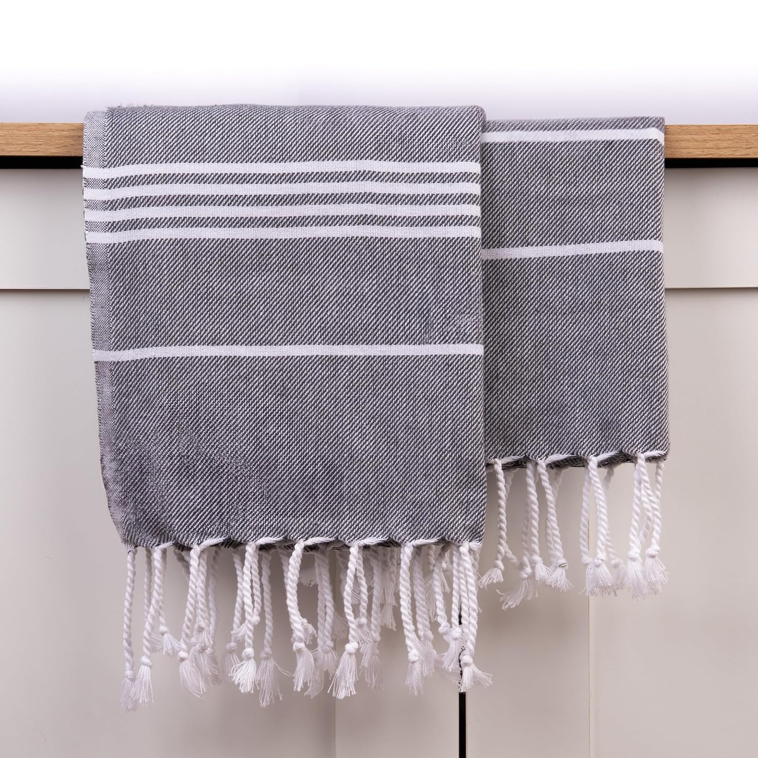 Haber Premium Basic Large Size 100% Cotton Towel 300 Gsm | Soft, Absorbent & Comfortable Quick Dry Bath Towels - Grey (1 Pcs)