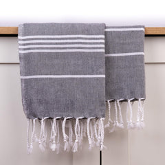 Haber Premium Basic Large Size 100% Cotton Towel 300 Gsm | Soft, Absorbent & Comfortable Quick Dry Bath Towels - Grey (1 Pcs)