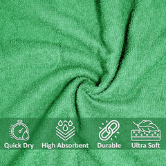 Swaursaha Premium Cotton Hand Towel 400 Gsm | Ultra Soft, Quick Dry, Super Absorbent Towel (Green) - 2 Pcs
