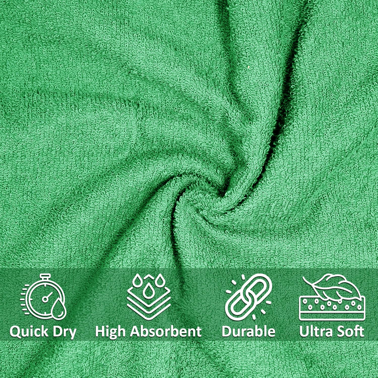 Swaursaha Premium Cotton Bath Towel 600 Gsm | Ultra Soft, Quick Dry, Super Absorbent Towel For Home, Spa, Gym & Travel (Green)