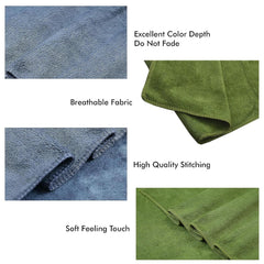 Yellow Weaves Super Soft Microfiber Hand Towels, Gym & Workout Towels 400 Gsm, (Green & Green) Set Of 3