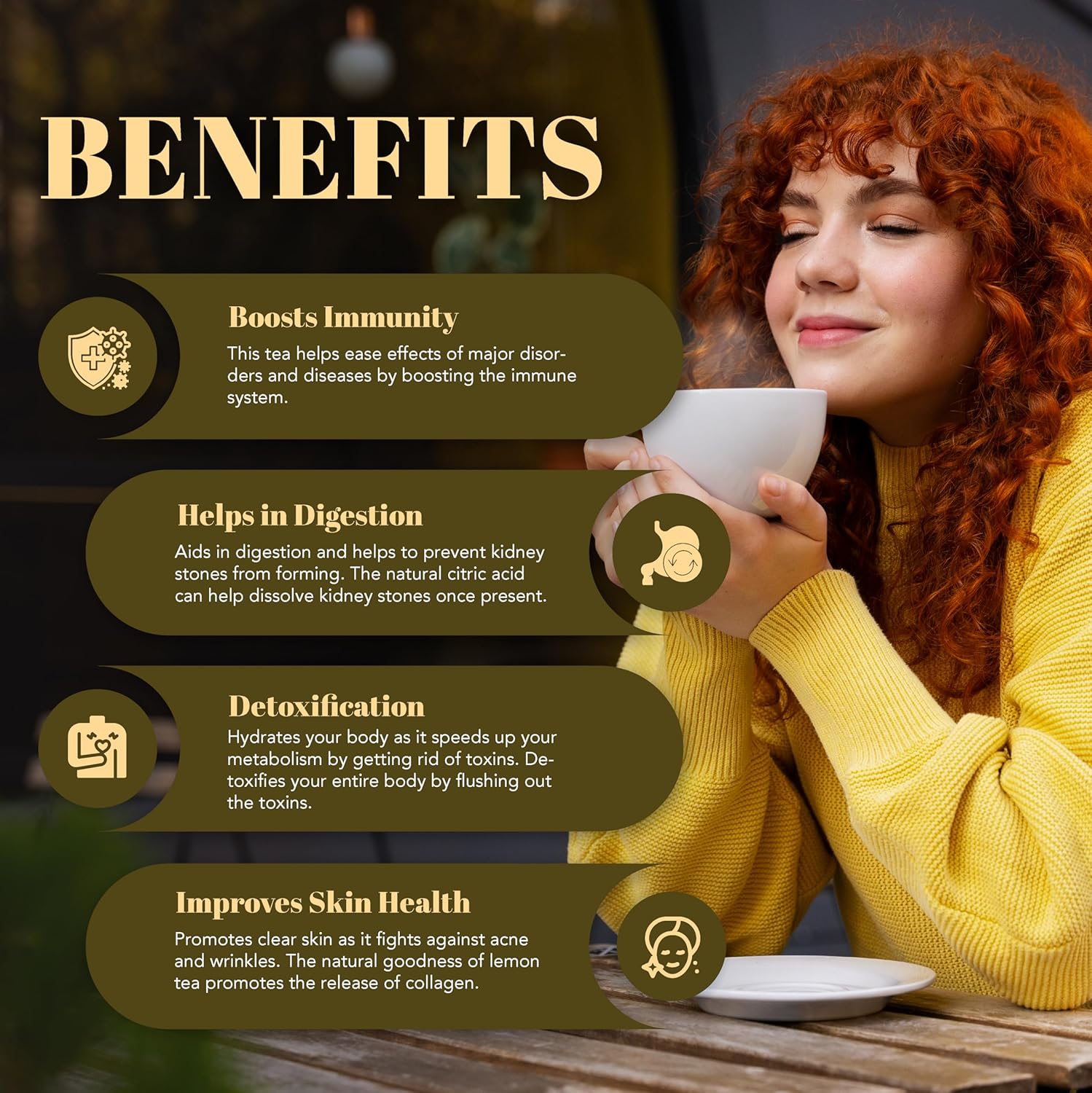 Saffron Cup Lemon Green Tea - 100gm, 3.5 Ounce | Infused With With Lemon Peel & Lemongrass - 100% Natural, Rich In Antioxidants | Low Caffeine, Airtight Zip Lock Pouch - Ideal For Detox