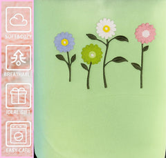 Divyam Floral Embroidered Bath Towel 350 Gsm | Premium Soft Microfiber Quick-Dry, Lightweight & Absorbent Towel With Pastel Daisy Design (Mint-Green)