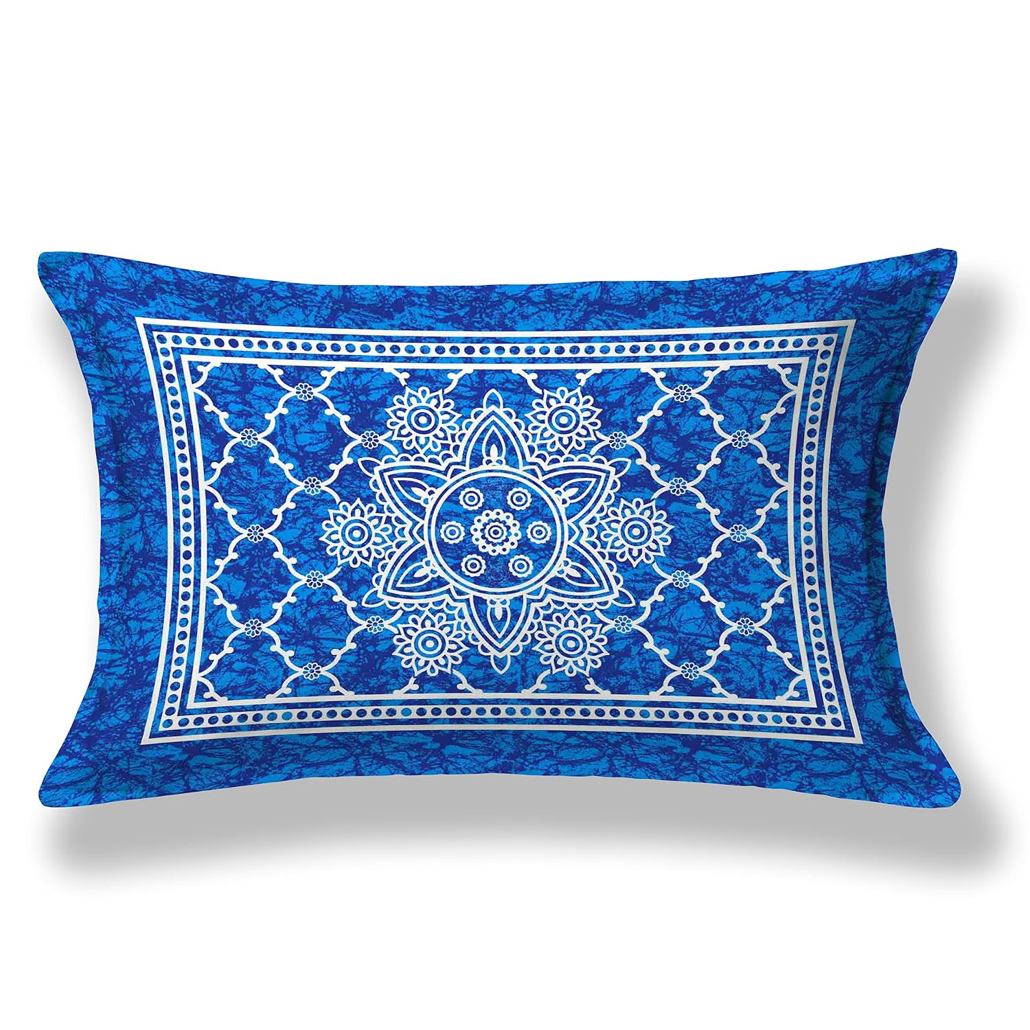 Single Bedsheet With 1 Pillow Covers - 54 X 84 Inches, Blue | Long Lasting & Soft 120 Thread Count Bedsheet | Traditional Jaipuri Printed Bedsheet