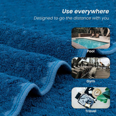 Mush Hearth & Haven Bamboo Large Size Bath Towels 900 Gsm | Bamboo Bath Towel Soft, Highly Absorbent & Quick Dry (Teal & Steel Blue) - Pack Of 2
