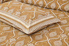 Jaipuri Cotton Double Bedsheet For Queen Size With 2 Pillow Cover (90 X 108 Inches) Mustard | Premium Cotton Material - Ideal For House, Hotel, Guest House