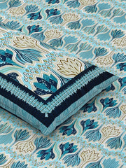 Sanskriti Bedsheet For Double Bed King Size With 2 Pillow Cover - 90 X 108 Inches, Multicolor | Soft, Durable & Stylish | Breathable & Skin-Friendly